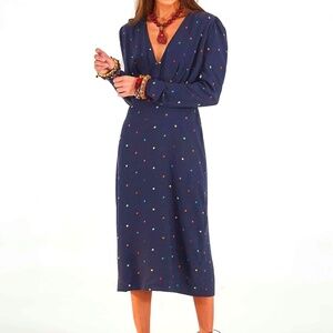 FARM Rio Lucy Dots V-Neck Dress NWT